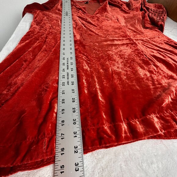 Blue Fish Womens Velvet Tunic Top & Maxi Skirt Set Size 1 Red Art to Wear - Picture 13 of 16